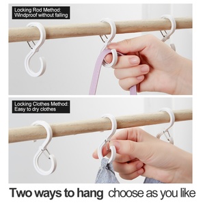 Adhesive Rustproof S-Shaped Steel Plastic <b>Hook</b> with Buckle Windproof Portable S <b>Hooks</b> <b>for</b> <b>Hanging</b> Clothes Towels <b>for</b> Kitchen Use - Product Image 4