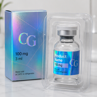 Boîte et étiquettes personnalisées pour flacons de peptides VS-398 avec estampage UV or, 3 ml, 10 ml, flacons simples/multiples, emballage pharmaceutique en gros