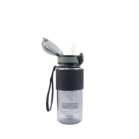 Bouteille d'eau Tritan pour enfants, anti-fuite, portable, gourde de sport pour enfants avec paille rabattable, adaptée au lait