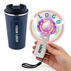 2026 Promo Business Event Advertising Birthday Gift Custom Logo Message Led Wholesale Mini Portable Handheld Fan - Product Image 1