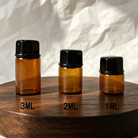 Flacon en verre pour aromathérapie 1ml 2ml 3ml, flacon vide en verre ambré pour huile essentielle, mini conteneur d'échantillon cosmétique