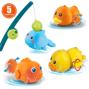 2023 New Baby Bath Toys Fishing toys 5 pieces Set Shower Indoor Swimming Bathtub Play water Toys Wholesale