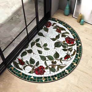 <span class=keywords><strong>Tapis</strong></span> <span class=keywords><strong>d</strong></span>'<span class=keywords><strong>entrée</strong></span> semi-circulaire pour extérieur, motif floral, <span class=keywords><strong>d</strong></span>écoration de maison - Product Image 3