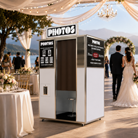 Machine photo pour photomaton en acier inoxydable, écran tactile, imprimante à impression instantanée, compatible Wi-Fi, compatible avec les appareils photo reflex numériques, les smartphones et les iPad