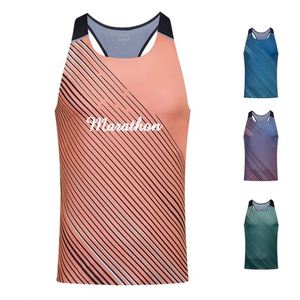 Free Design Custom Sporting Muscle Vest Quick Dry Tank Top Sublimation Blank Racerback Marathon Running <b>Singlet</b> for <b>Men</b> - Product Image 2