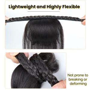 ที่คาดผมติดผมปลอมแบบยาวสีดำธรรมชาติ วิกผมสังเคราะห์ ที่คาดผมสำหรับผู้หญิง แฟชั่นที่คาดผมผู้หญิง - Product Image 5