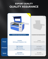 Machine de gravure laser CO2 modèle 4060 40W 50W 60W pour travaux manuels sur papier avec mise au point automatique et pointeur à point rouge