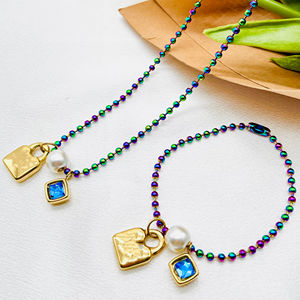 Conjunto <span class=keywords><strong>de</strong></span> <span class=keywords><strong>50</strong></span> <span class=keywords><strong>pulseras</strong></span> <span class=keywords><strong>de</strong></span> acero inoxidable y Circonia cúbica, joyería <span class=keywords><strong>de</strong></span> lujo, marca famosa, collar con llave <span class=keywords><strong>uno</strong></span>, HC, precio al por mayor - Product Image 2