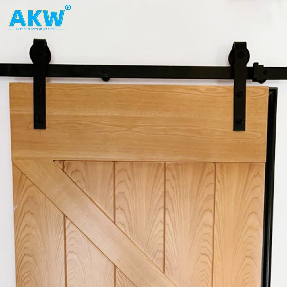 Akw Bi-Opvouwbare Massief Teak Hout Schuifschuur Houten Deur Hardware Track Kit Complete Accessoires En Fittingen