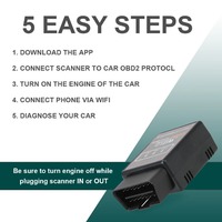 Lecteur de code OBD2 ELM327 V2.1 avec WIFI, outil de diagnostic électronique de voiture 12V pour la plupart des voitures, certifié CE, garantie 1 an