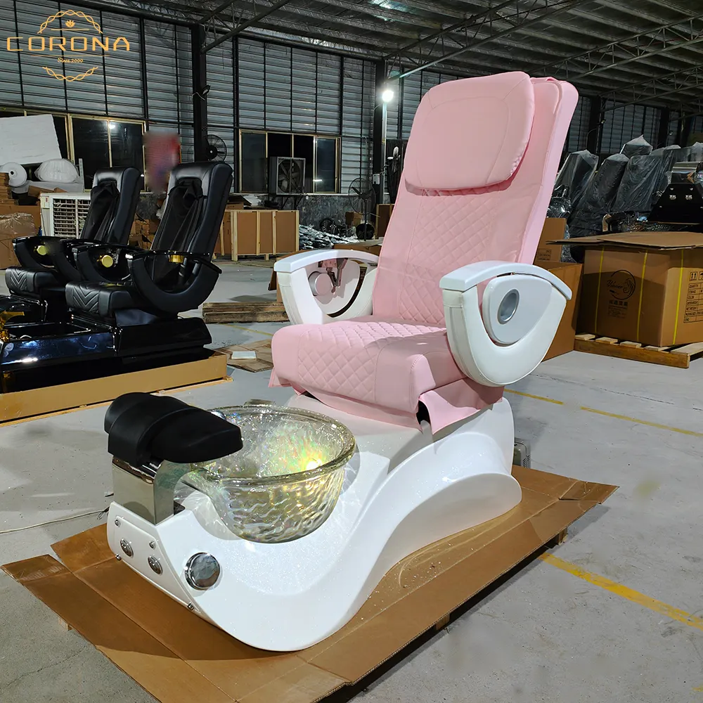 Prezzo di fabbrica mobili per saloni di bellezza regolabile Lay Down Pink No Plumbing Foot Spa Massage Pedicure Chair
