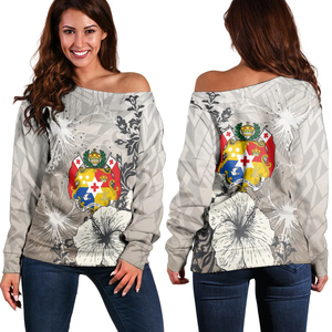 Tonga femmes Vintage <span class=keywords><strong>Floral</strong></span> polynésien <span class=keywords><strong>tatouage</strong></span> courbe hors épaule pull luxe décontracté imprimé pour printemps/été respirant - Product Image 6