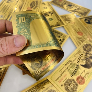 Banconota Commemorativa da Collezione del 1901 da 10 Dollari USA, Valuta Prop Placcata in Oro 24K, Banconota da 100 Dollari con Foglia d'Oro - Product Image 6