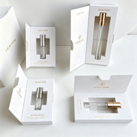 Flacons de parfum vides élégants 3ml 5ml 10ml en verre transparent, emballage portable, logo personnalisé, flacons d'échantillon de parfum 2ml avec boîte
