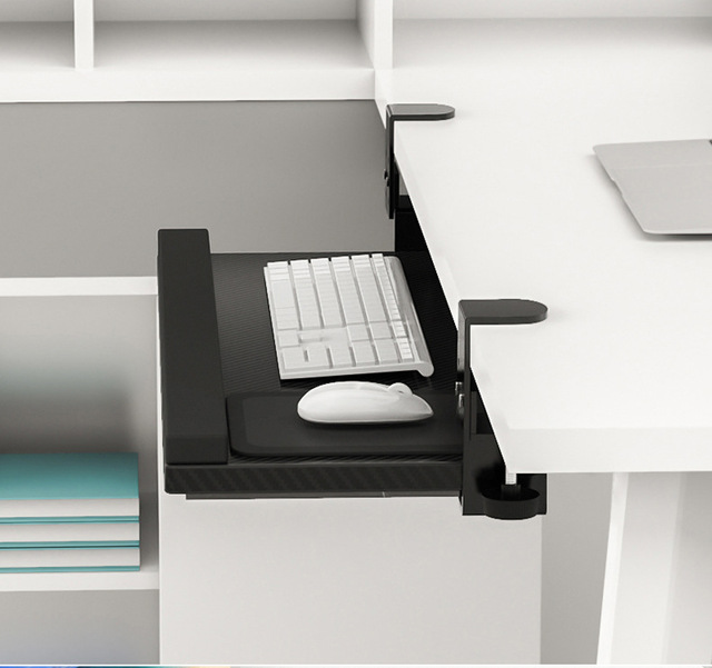 No Drilling Adjustable Sliding With Clamp Computer Easy Installation Keyboard Tray Under Desk