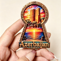 Souvenirs touristiques d'Azerbaïdjan, aimants pour réfrigérateur, aimants de réfrigérateur, souvenirs touristiques, autocollants magnétiques