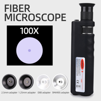 Fiber Inspection Magnifier 100X Optical Inspection Microscope LED Illumination Glass 1.25/2.5/D80/SMA905 Interface Adapte