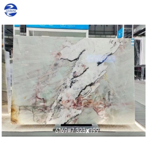 Fondo de mármol Tiffany <span class=keywords><strong>Laguna</strong></span> cristal cuarcita retroiluminado característica pared 20mm 30mm baño tocador superior Bookmatched azulejo de pared - Product Image 2