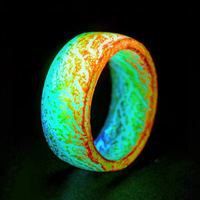 Bagues Scintillantes Lumineuses Multicolores en Résine Épaisse, Mode Fiançailles et Cadeau pour Hommes et Femmes avec Sertissage