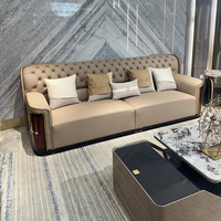 KMJ Modernes Luxus Echtleder Konvertierbares Gepolstertes Kühlsofa-Set für Villa Wohnzimmermöbel
