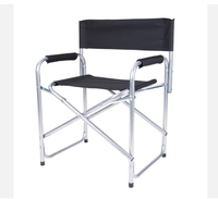 Chaise de plage portable en métal avec table amovible - Chaise de camping pliable robuste pour mobilier d'extérieur