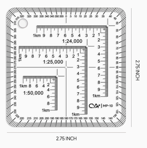 Regla de Esquina UTM de Plástico Flexible DF PM-10 con Escala de Coordenadas 1:24,000, 1:25,000 y 1:50,000 para Mapas - Product Image 6