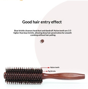 <span class=keywords><strong>Brosse</strong></span> <span class=keywords><strong>à</strong></span> cheveux résistante <span class=keywords><strong>à</strong></span> la chaleur de qualité supérieure avec des poils de sanglier naturels, manche en bois pour volume et brillance - Product Image 4