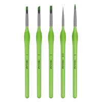 Hechunzi nouvelle couleur verte 5 pièces Triangle poignée Art peinture brosse ronde détail tête peinture Art pinceaux pour acrylique huile aquarelle