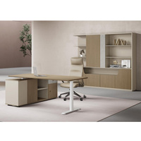 Meubles de bureau modernes pour dirigeants, bureau de direction convertible en forme de L, bureau en bois pour l'espace de travail du directeur
