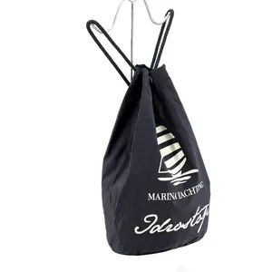 Sac à dos en nylon personnalisé avec cordon, pour femme, imprimé sur soie, avec poignée, corde en coton, promotion, avec logo