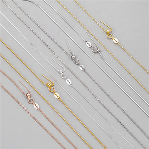 Catena scatola <span class=keywords><strong>in</strong></span> argento Sterling 925 <span class=keywords><strong>con</strong></span> ago regolabile clavicola fai da te piccola catena collana <span class=keywords><strong>in</strong></span> <span class=keywords><strong>oro</strong></span> per ciondolo - Product Image 2