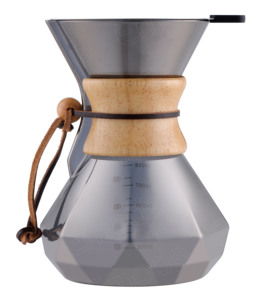 Cafetière à Verser Emode en Forme de Diamant Tout-en-Un avec Filtre, <span class=keywords><strong>Carafe</strong></span> à Café en Verre Borosilicate de 20 oz (600 ml) - Product Image 1