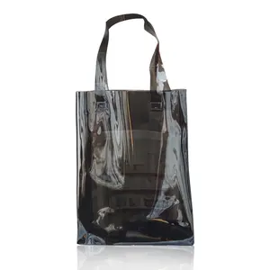 2019 fashion transparent pvc ladies shopping tote bag