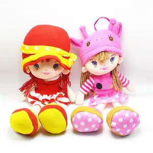 Cute princess Rag Doll body cartoon plush doll baby red pink pastoral cute dress Rag Doll for girl