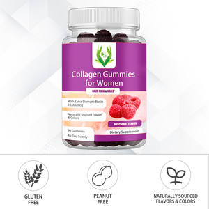 Gummies de collagène à marque privée pour femmes, 10 000 MCG Biotine, soutien à la croissance des cheveux, amélioration de l'apparence de la peau, ongles forts - Product Image 3