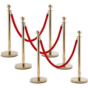 Nhà Máy Giá kiểm soát đám đông <span class=keywords><strong>stanchion</strong></span> dây an toàn hàng rào với nhung dây cho rạp hát khách sạn Câu Lạc Bộ bên buổi lễ - Product Image 1