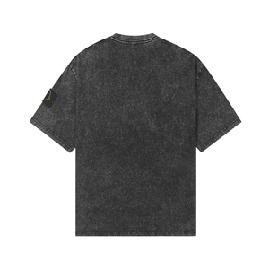 T-shirt Unisex Casual con Design a S, Collo Tondo, Manica Corta, Effetto Usurato e Lavato - Product Image 3