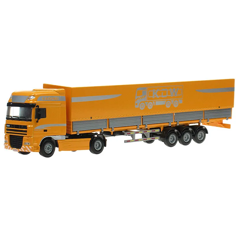 KAIDIWEI Alloy Box Van Truck Model Vehicle 1/50 Cape Flat Transporter Truck Alloy Toys Die-Cast Car Transporter