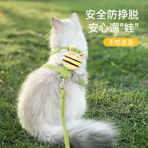 Harnais de promenade pour chat, réglable, design de dessin animé, pour la sécurité des chats en extérieur, laisse incluse - Product Image 1