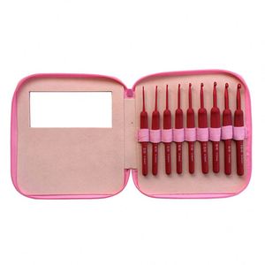 Crochet en aluminium rouge avec outil de tricotage d'aiguille de poignée de silicone de Tpr 2.0Mm-6.0Mm - Product Image 6