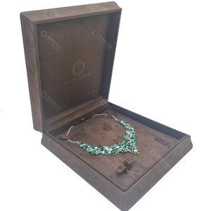 Shero lujo terciopelo pendiente collar joyero conjunto para anillo brazalete pulsera colgante caja de embalaje con logotipo - Product Image 3