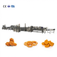 Machine de transformation automatique d'anneaux d'oignons frits Machine à nuggets de poulet Machine à galettes de viande de bœuf Ligne de production de friture profonde d'anneaux d'oignons