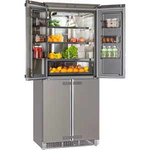 Réfrigérateur portable à compresseur intégré en acier inoxydable grande capacité, à portes françaises, pour usage domestique, hôtelier et extérieur - Product Image 4