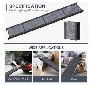 कार के लिए नरम सतह पालतू जानवर कदम के साथ फोल्डेबल कुत्ते एल्यूमीनियम कार रैंप - Product Image 6