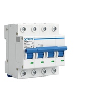 Yycore 4P MCB 220V 10kA ADB7-63 Courbe C 6A-125A Industriel IEC60898-1 CE CB CCC PA66 Ignifuge IP20 Protection 50/60Hz