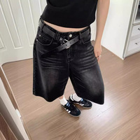 Vintage Denim Jeans Hommes Shorts Mi-Taille Trois-Quarts Baggy Pantalon Tissé D'été De Mode Couleur pour Les Jeunes Usage Casual