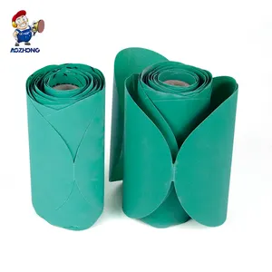 Sandpaper Manufacturer Green Film Backing Sanding Disc Roll 6" 320 grit Dry Wet Double Use PSA Sandpaper Roll for Car