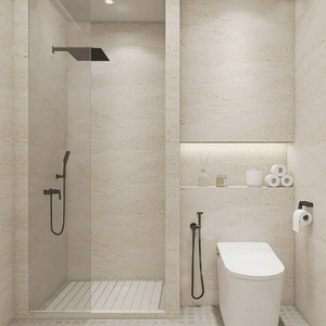 Carreaux en porcelaine effet travertin beige mat antidérapants pour la <span class=keywords><strong>décoration</strong></span> minimaliste des murs et sols de la villa, de la chambre, du salon et des toilettes - Product Image 3