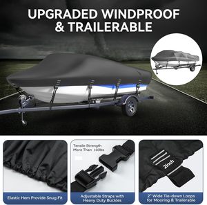 Nuova Copertura per Barche da Pesca 18-20 Piedi con 5 Strati di Tessuto 300D, Impermeabile, Resistente ai Raggi UV e Traspirante - Product Image 4