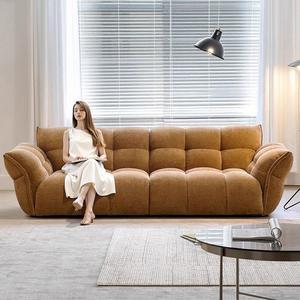 Sofá Semicircular Tapizado con Relleno de Espuma, Tela Flocada, Diseño de Líneas Rectas para Sala de Estar - Product Image 1